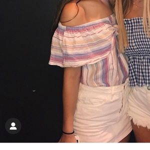 Forever 21 white denim skirt